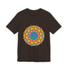 Beautiful vibrant mandala tee with colorful geometric design for a stunning and eye-catching look