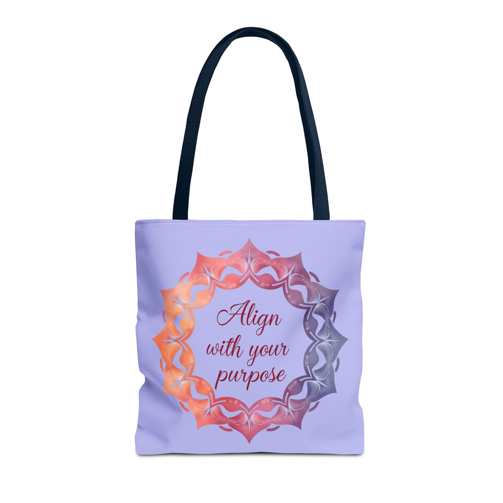 Vibrant orange and purple mandala tote bag, perfect for everyday use