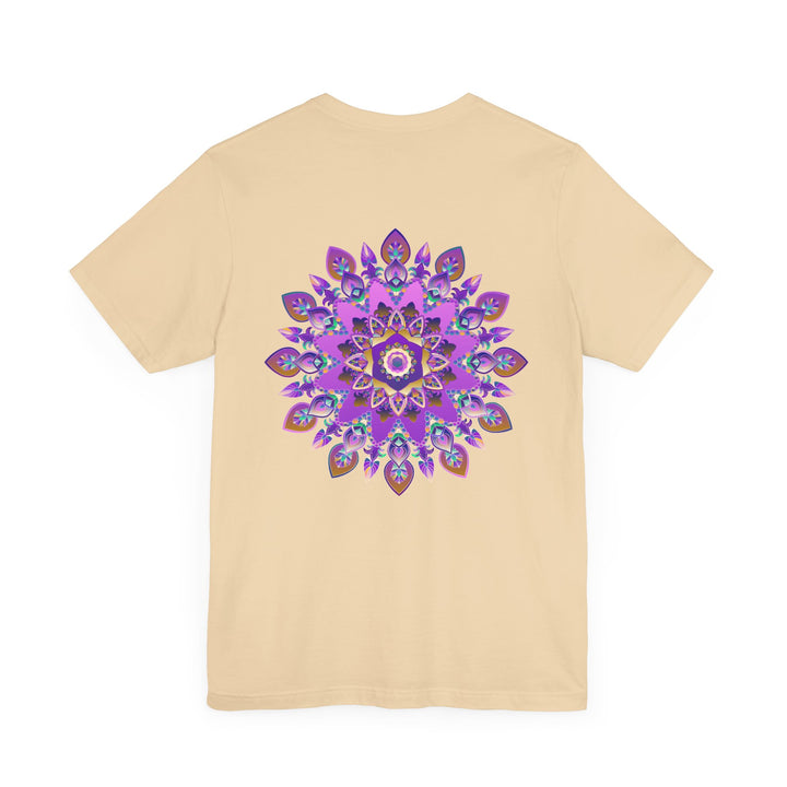 Vibrant purple mandala t-shirt featuring intricate design for spiritual peace and harmony, perfect for yoga and meditation enthusiasts