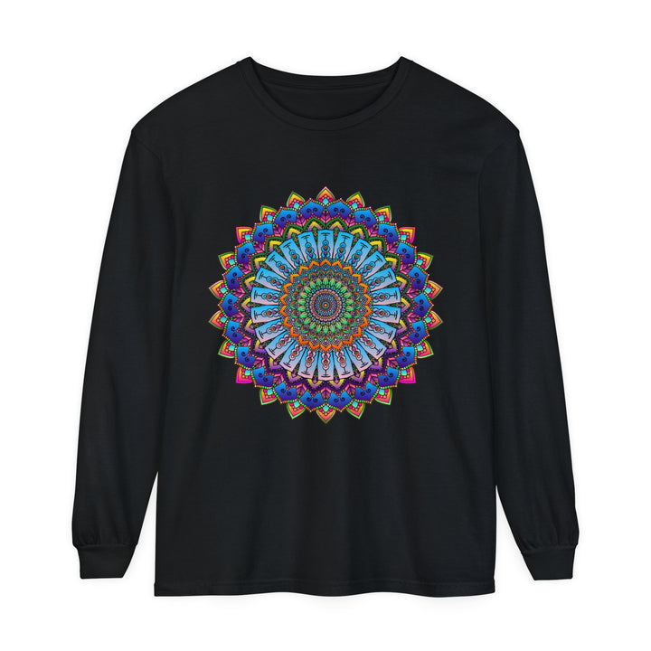 Vibrant Mandala Long Sleeve T-Shirt - Unisex in pipe-separated format:

Colorful mandala design on long sleeve unisex t-shirt