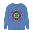 Vibrant and colorful mandala design long sleeve t-shirt for men and women