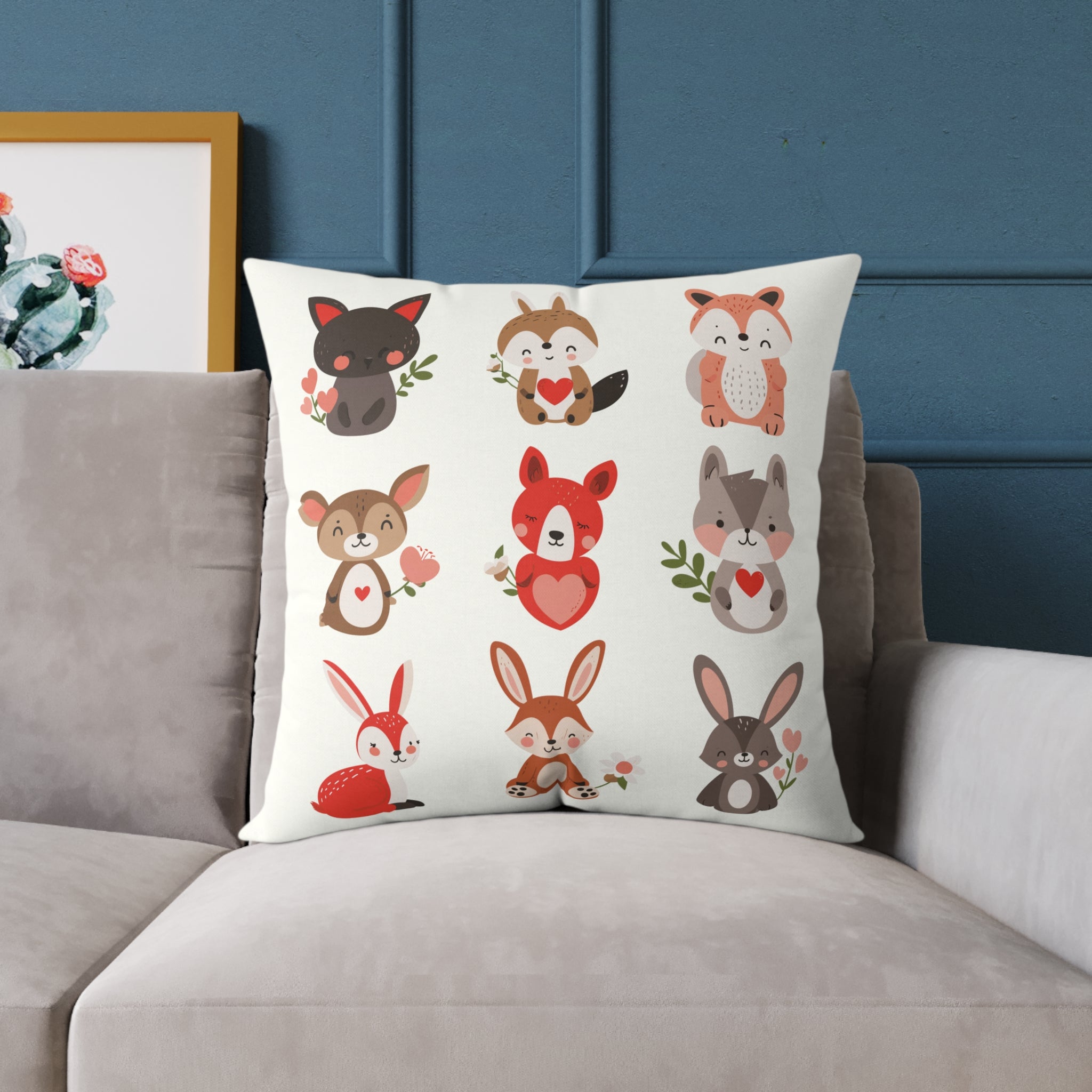 Skurriles Tierdruckkissen, gemütliches Wohndekor, Geschenk für Tierliebhaber, Kinderzimmer-Akzent, süßes Kissen, Jahreszeitendekoration
