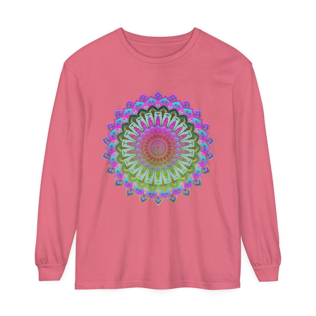 Stylish and eye-catching unisex long sleeve t-shirt featuring a mandala