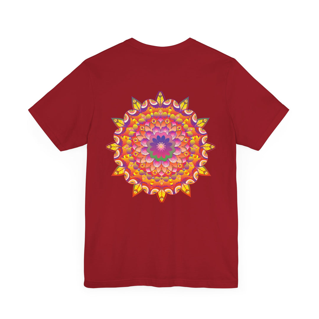 Vibrant mandala t-shirt featuring intricate spiritual design for peace and harmony