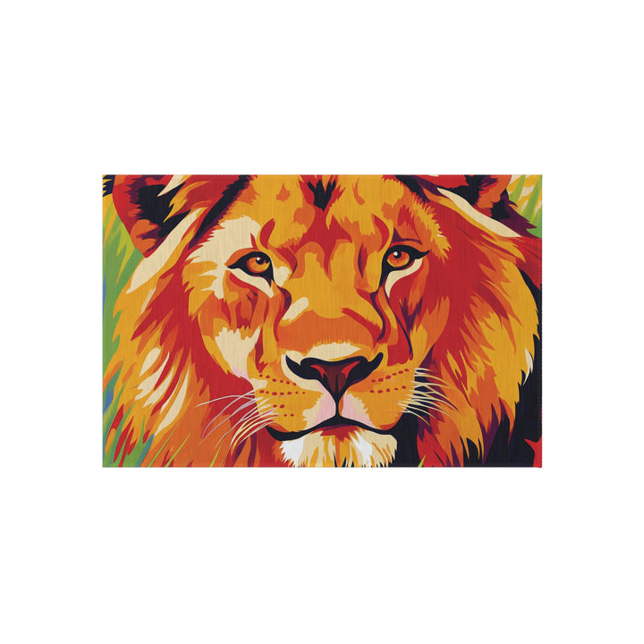 Lion Face Outdoor Rug – Vibrant Wildlife Doormat for Patio &amp; Porch