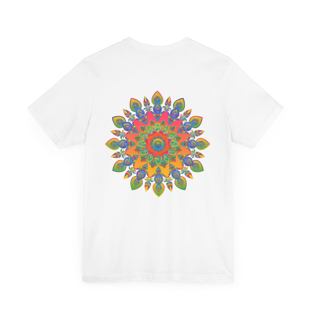 Colorful and intricate Psychedelic Mandala T-Shirt featuring spiritual symbols for inner peace and harmony