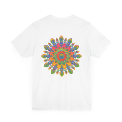 Colorful and intricate Psychedelic Mandala T-Shirt featuring spiritual symbols for inner peace and harmony