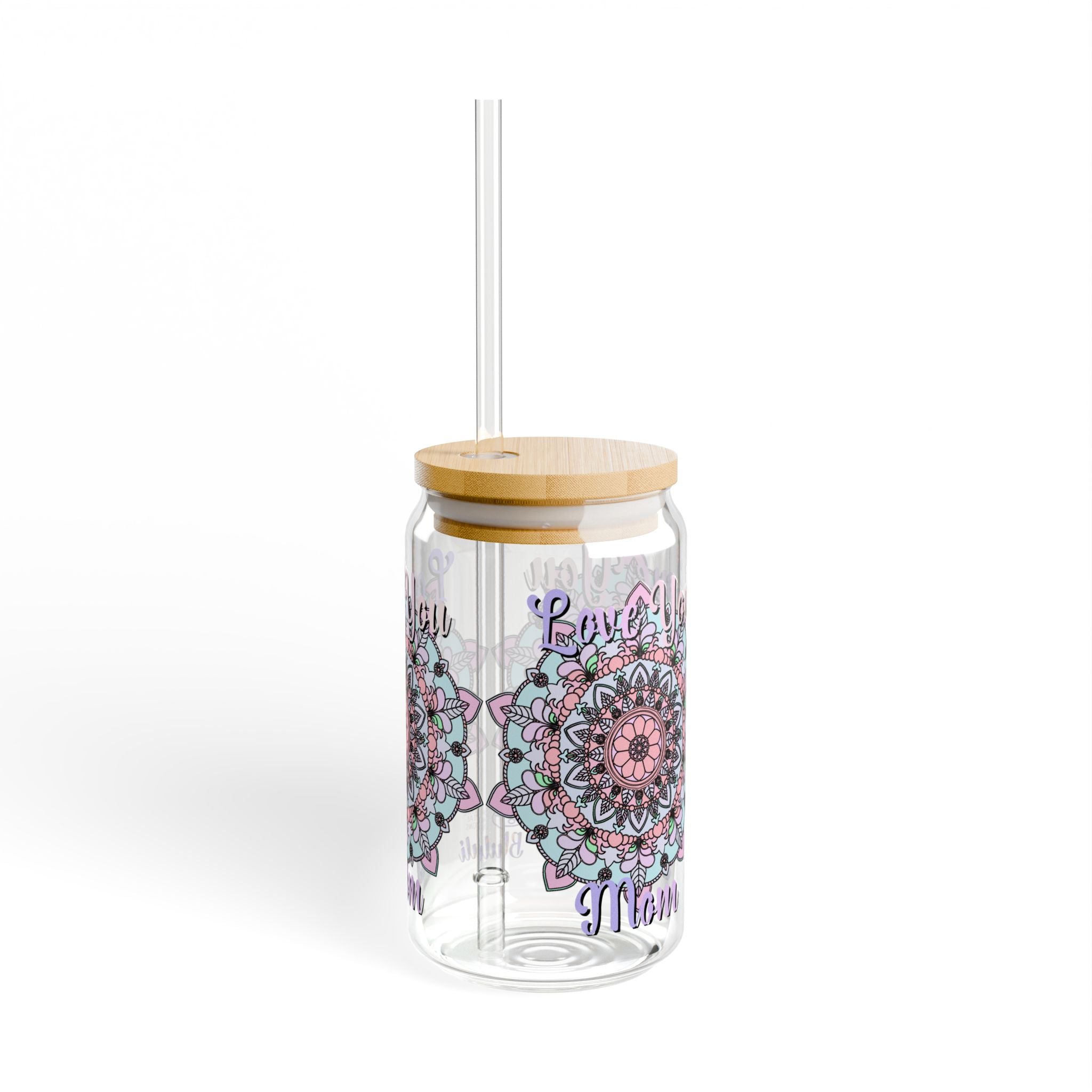 Bicchiere con beccuccio ispirato al mandala per la mamma con elegante motivo floreale