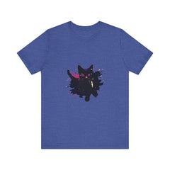 Black Cat Mystery T-Shirt - Bold & Colorful, featuring a vibrant and eye-catching design with a striking black cat silhouette against a colorful background, perfect for adding a touch of mystery and style to your wardrobe