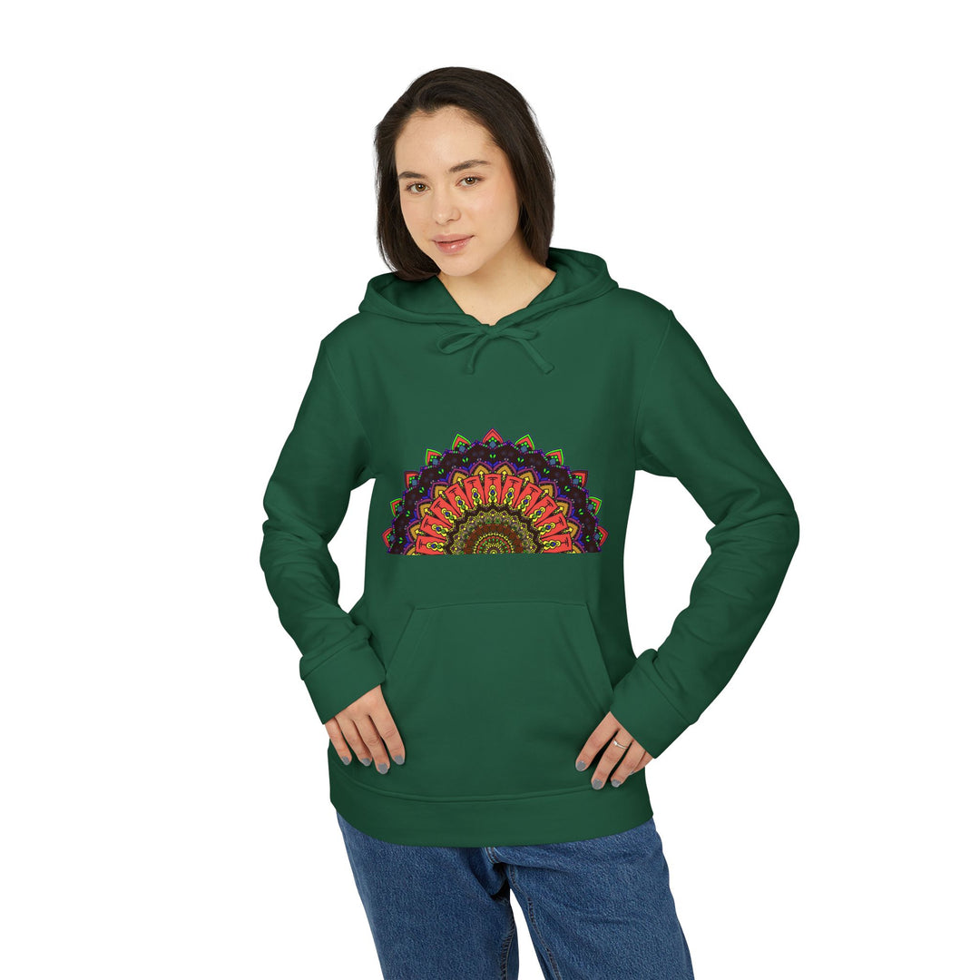 Blululi Mandala Fleece Hoodie featuring custom Adidas branding and stylish design