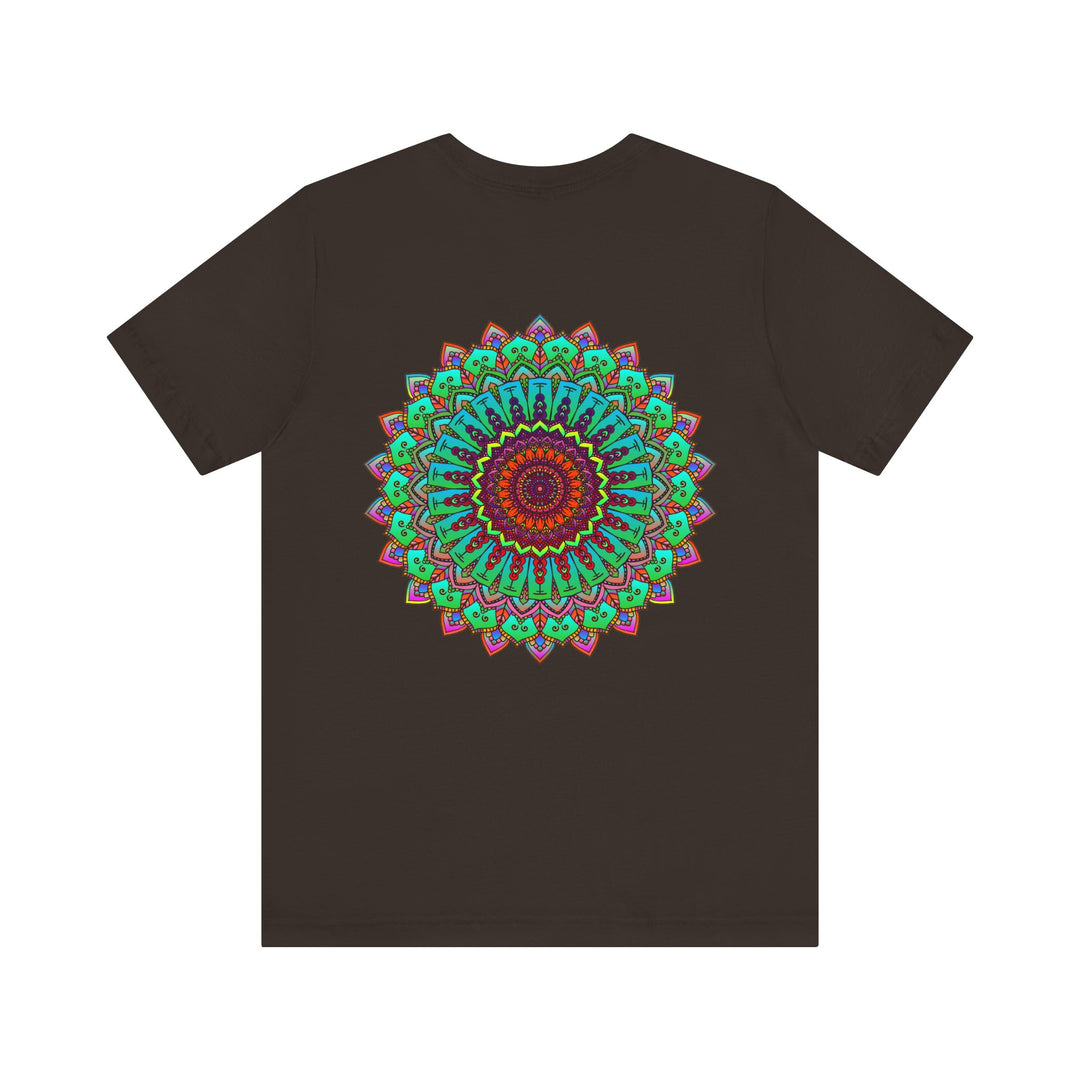 A beautiful and colorful Vibrant Mandala Tee symbolizing spiritual peace and harmony