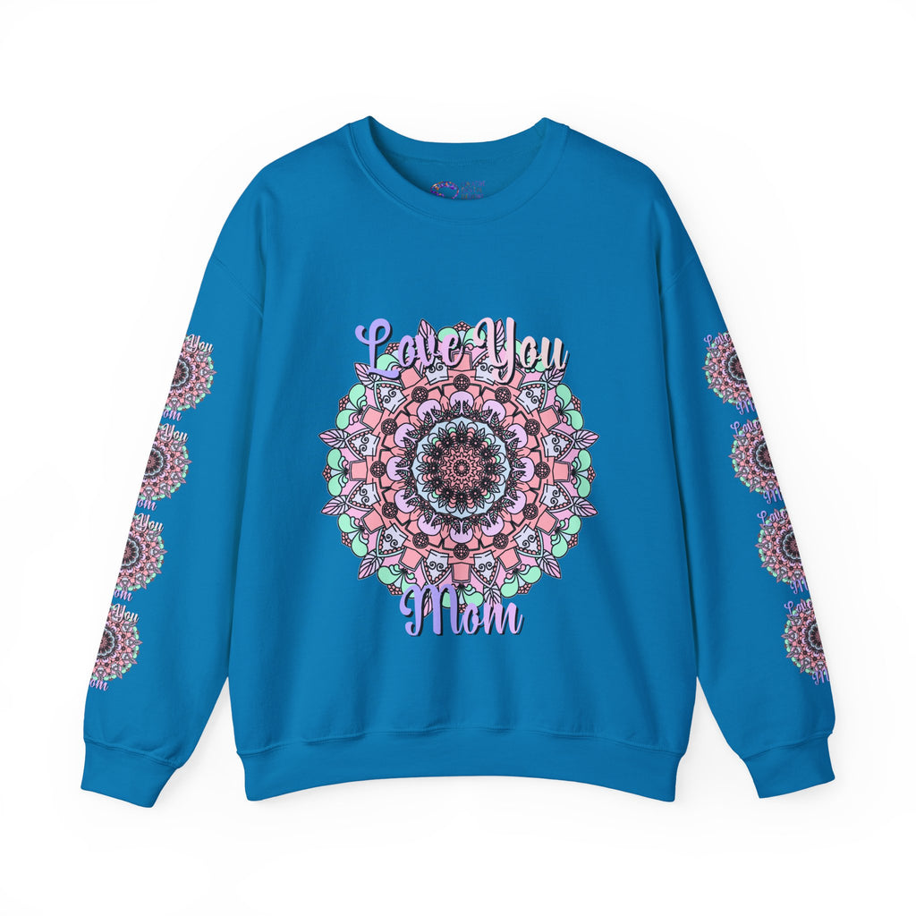 Felpa girocollo ispirata al mandala per mamme in tenui colori pastello