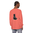 Black Cat Watercolor Unisex Long Sleeve T-Shirt featuring a hand-painted feline design