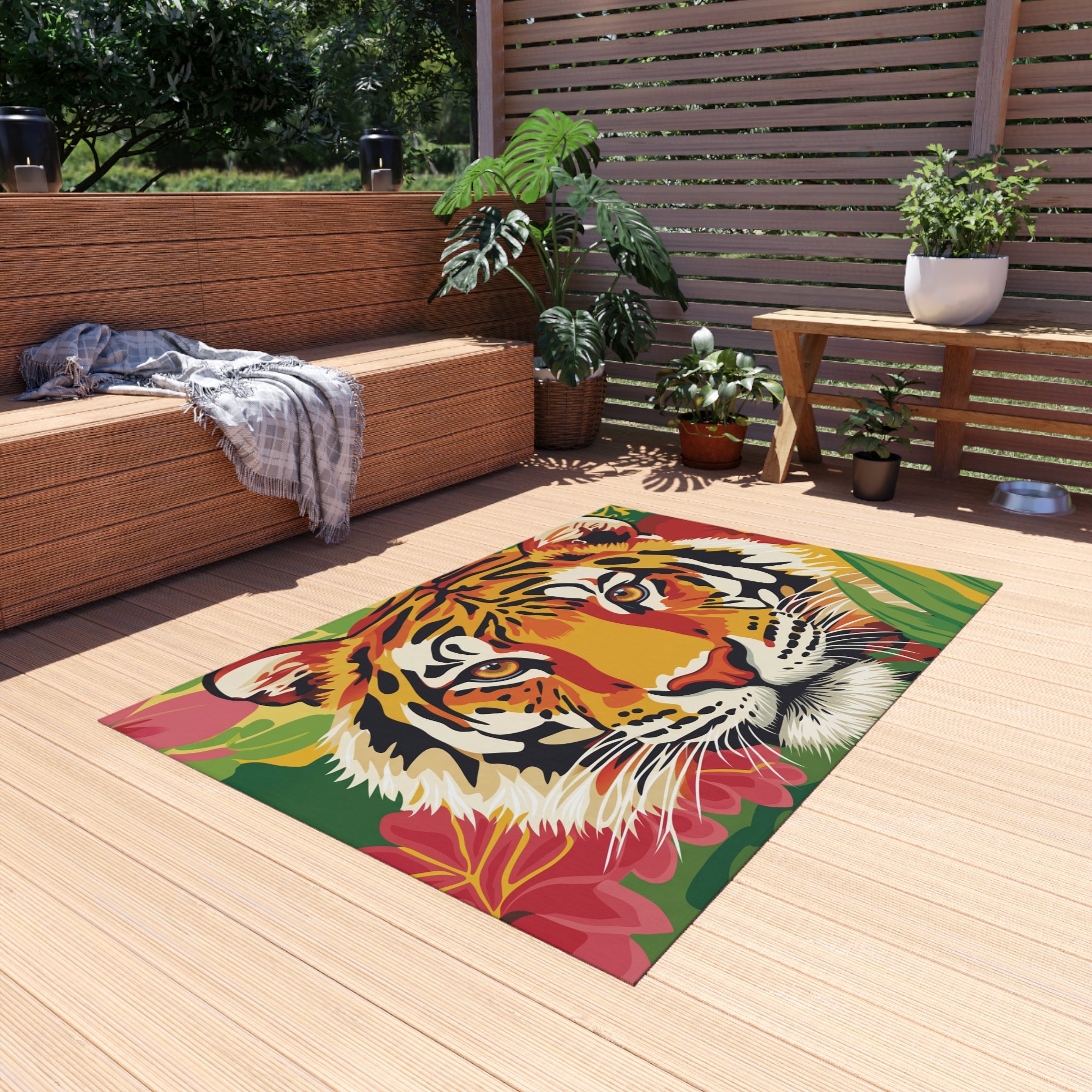 Tappeto da esterno - Zerbino con faccia di tigre tropicale