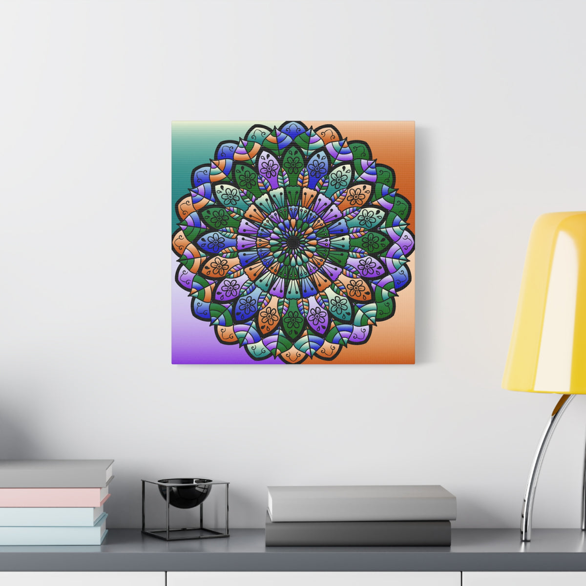 Colorful Mandala Wall Canvas — Stretched Matte Art