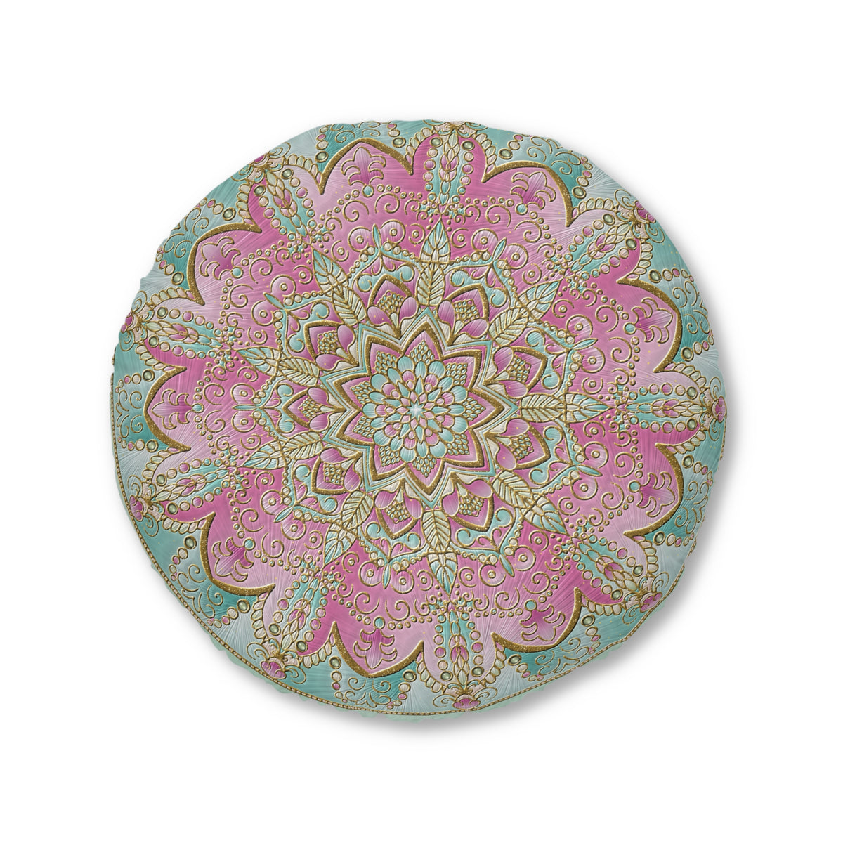 Pink Mandala Tufted Floor Pillow