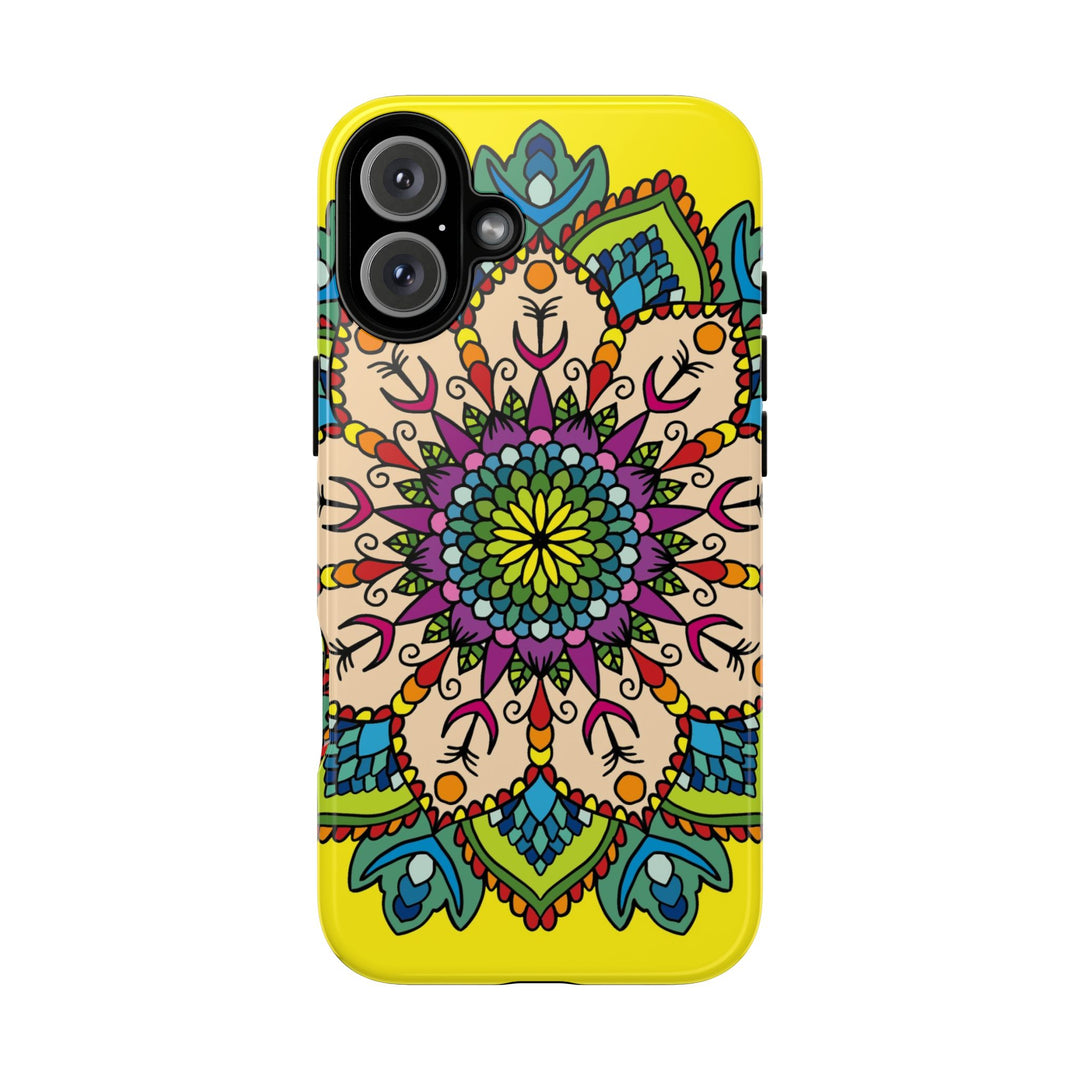 Intricate Floral Yellow Phone Case for Bold Protection and Style