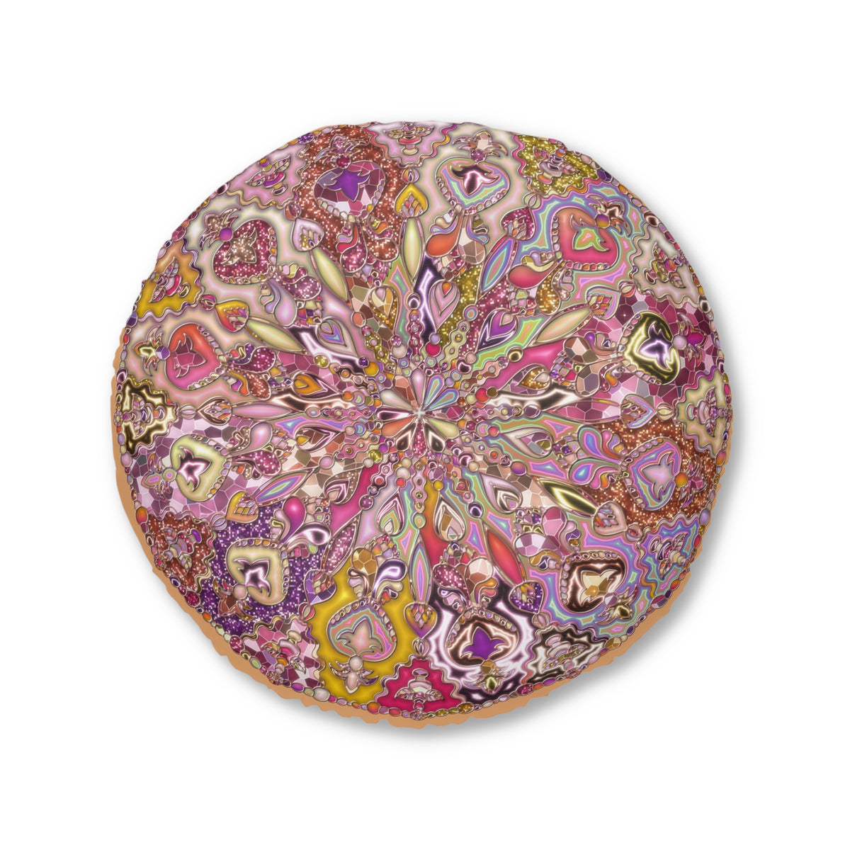 Boho Floral Mandala Tufted Floor Pillow