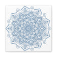 Handmade Mandala Art with Steel Blue Mandala Design on Matte Canvas, Stretched to 125 inches - Perfect for Wall Decor