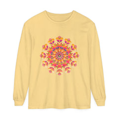 Colorful, intricate mandala design long sleeve unisex t-shirt for vibrant style