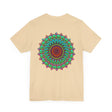 Vibrant Mandala Tee featuring intricate, colorful design representing spiritual peace and harmony, perfect for those seeking balance and tranquility in their lives