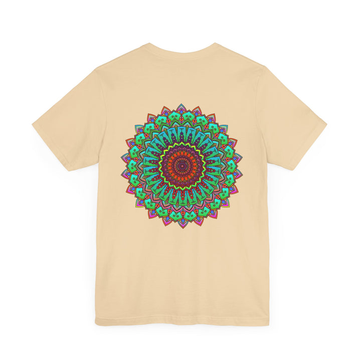 Vibrant Mandala Tee featuring intricate, colorful design representing spiritual peace and harmony, perfect for those seeking balance and tranquility in their lives