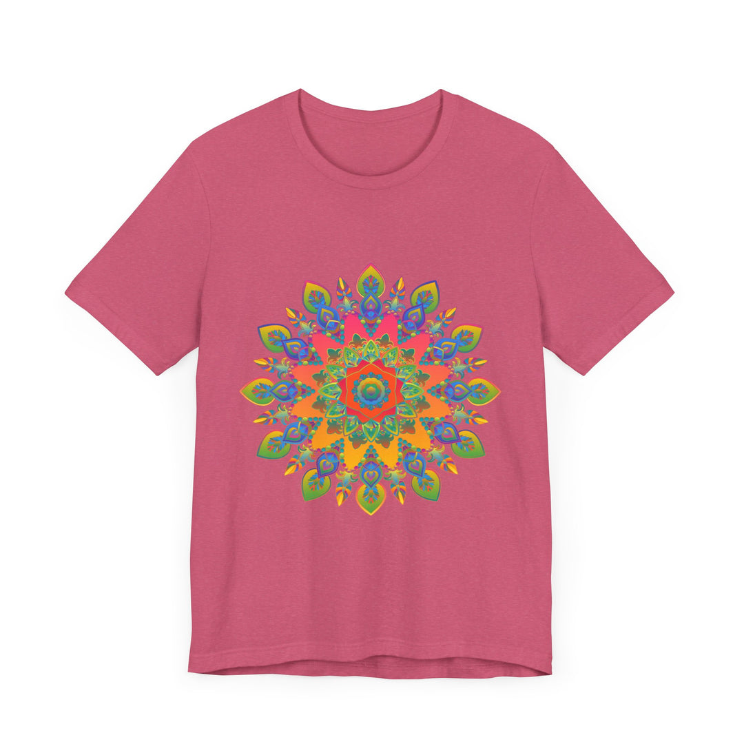 Beautiful and intricate design of a vibrant mandala tee shirt