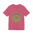 Beautiful and intricate design of a vibrant mandala tee shirt