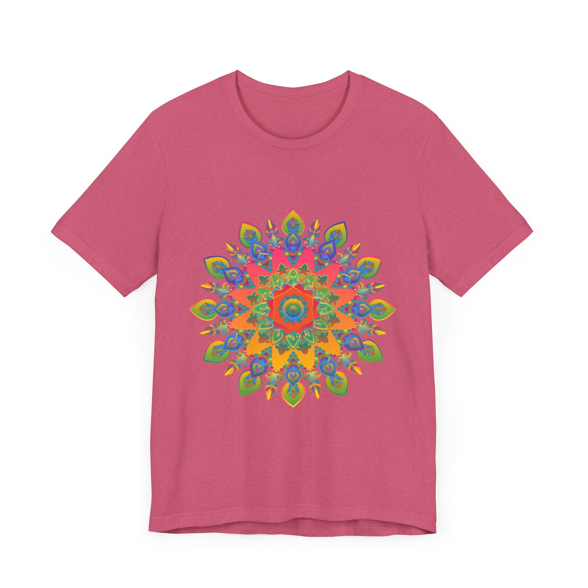 Beautiful and intricate design of a vibrant mandala tee shirt