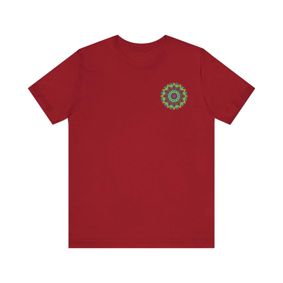 Beautiful and vibrant mandala design t-shirt promoting peace and harmony