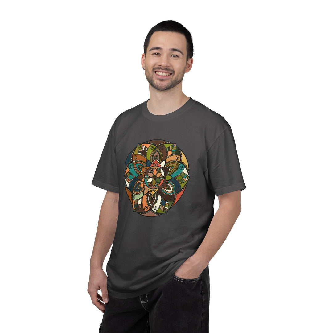 Mandala Earth Flora T-Shirt — Earthy Tones Geometric Art Tee