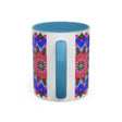 Close up of colorful mandala mug with intricate details