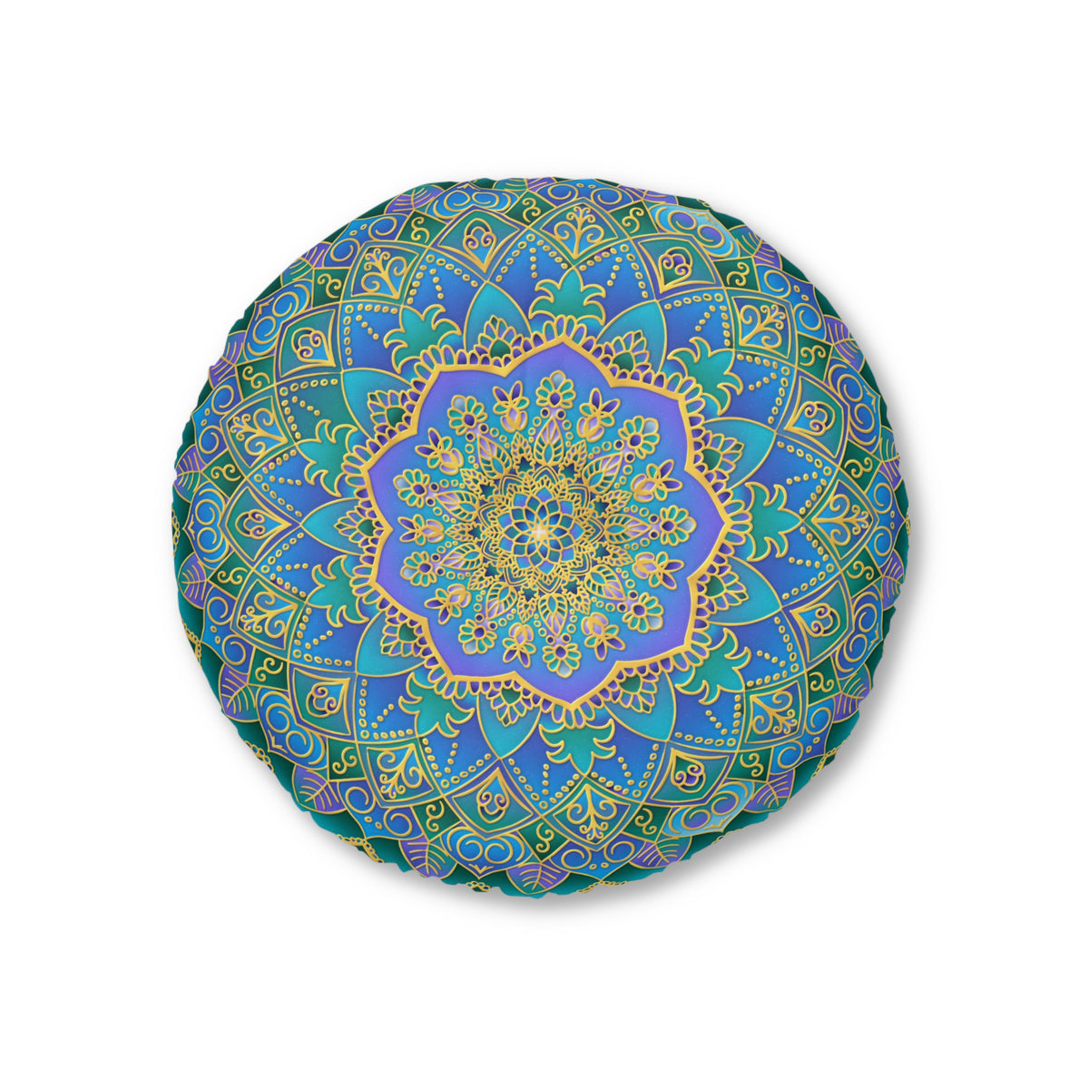 Blue Mandala Tufted Floor Pillow