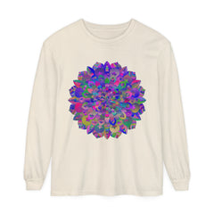 Colorful and intricate mandala design long sleeve t-shirt for vibrant style