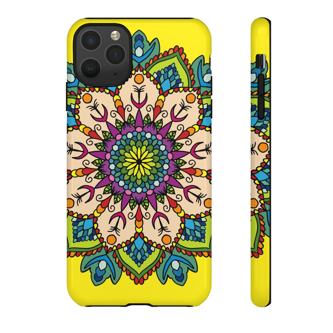 Intricate Floral Yellow Phone Case for Bold Protection and Style