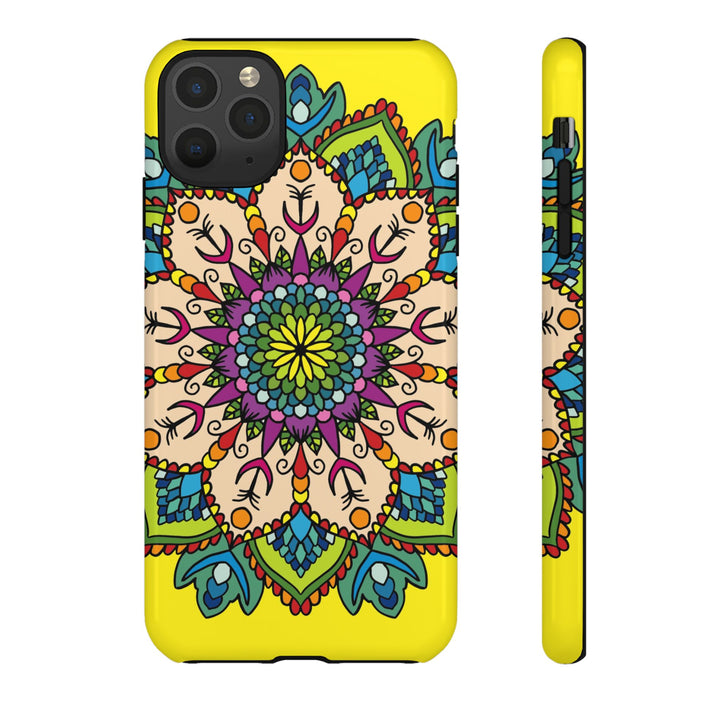 Intricate Floral Yellow Phone Case for Bold Protection and Style