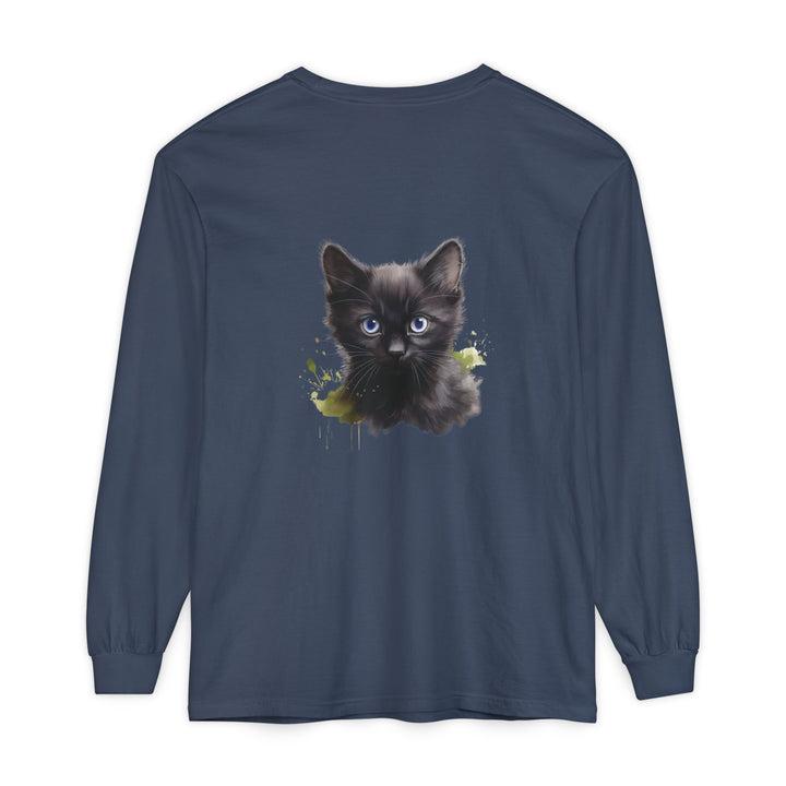 Mystische schwarze Katze – Langarm-T-Shirt