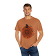 Handmade Pumpkin Mandala Art on Garment-Dyed Unisex Tee
