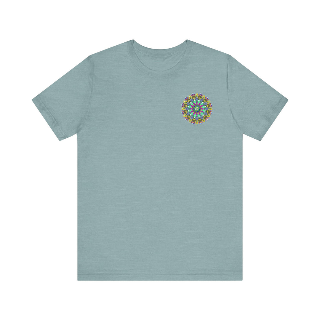 Vibrant Mandala Tee featuring intricate spiritual design for peace and harmony