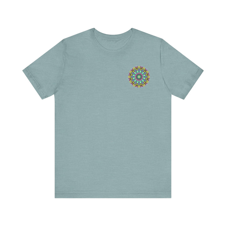 Vibrant Mandala Tee featuring intricate spiritual design for peace and harmony