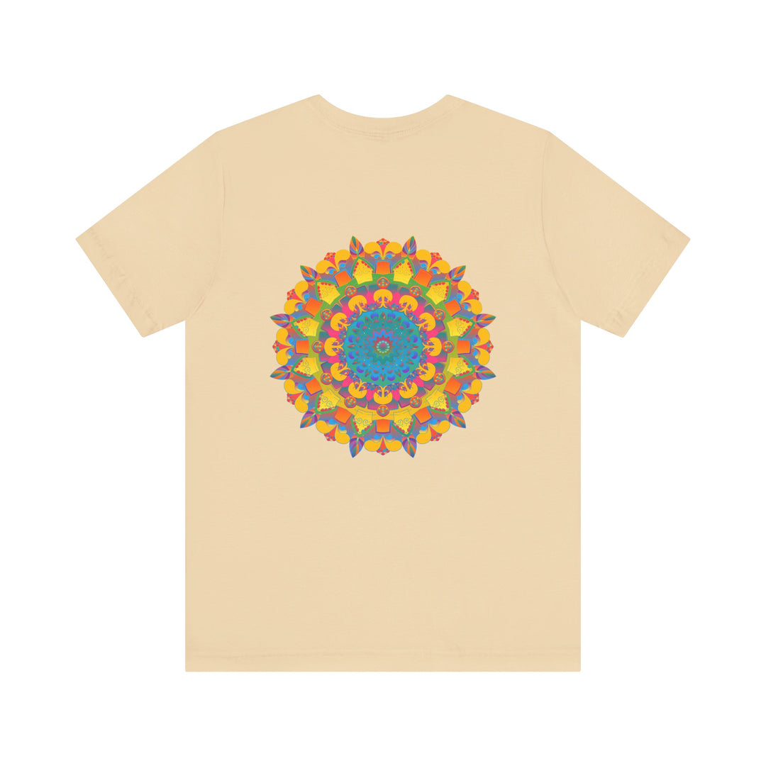 Colorful and intricate mandala design t-shirt promoting peace and harmony