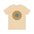 Colorful and intricate mandala design t-shirt promoting peace and harmony