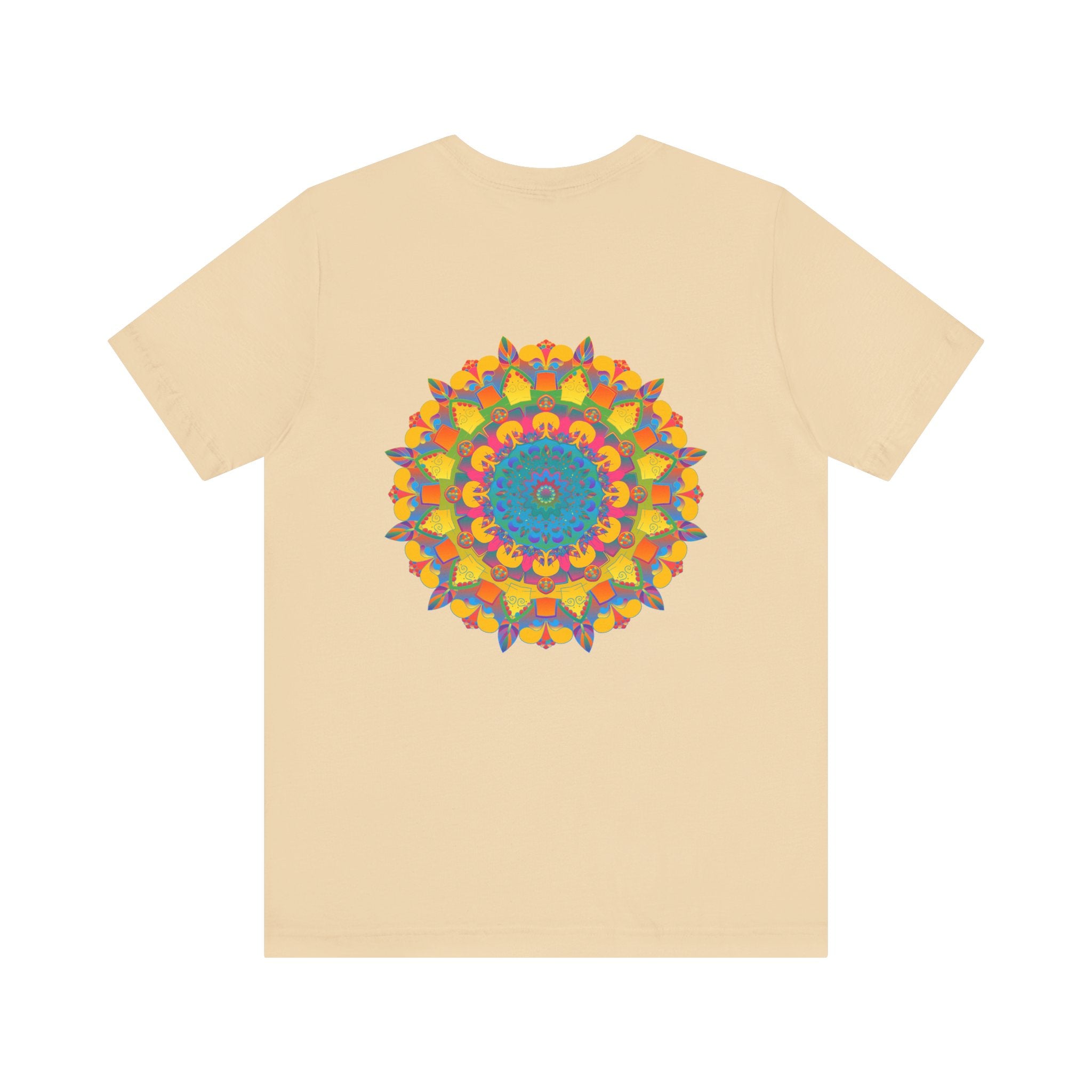 Colorful and intricate mandala design t-shirt promoting peace and harmony