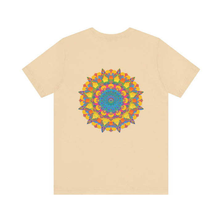 Colorful and intricate mandala design t-shirt promoting peace and harmony