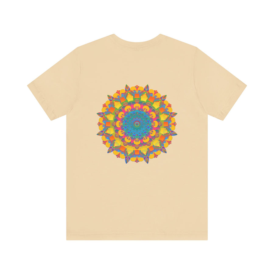 Colorful and intricate mandala design t-shirt promoting peace and harmony