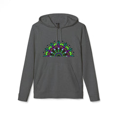 Colorful and vibrant Psychedelic Mandala Adidas Fleece Hoodie with intricate design