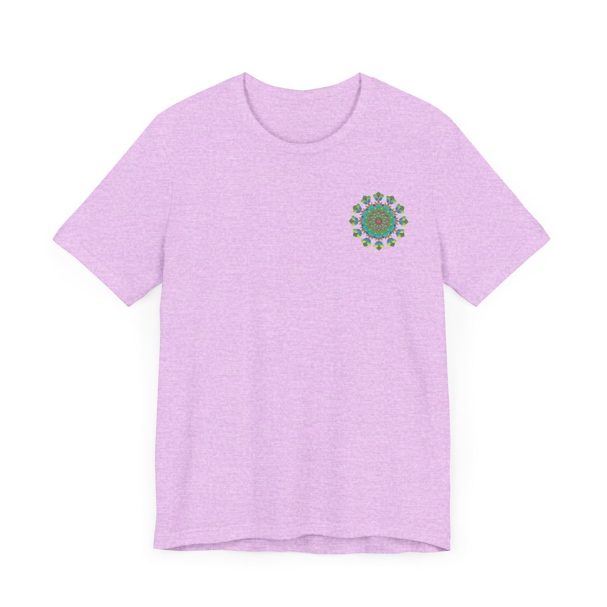 Colorful and intricate mandala design T-shirt with a spiritual vibe