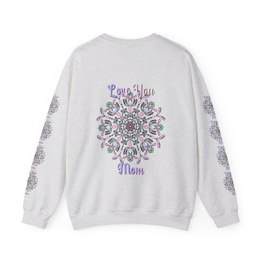 Mom Empowering Mandala Sweatshirt in Soft Pastel Hues