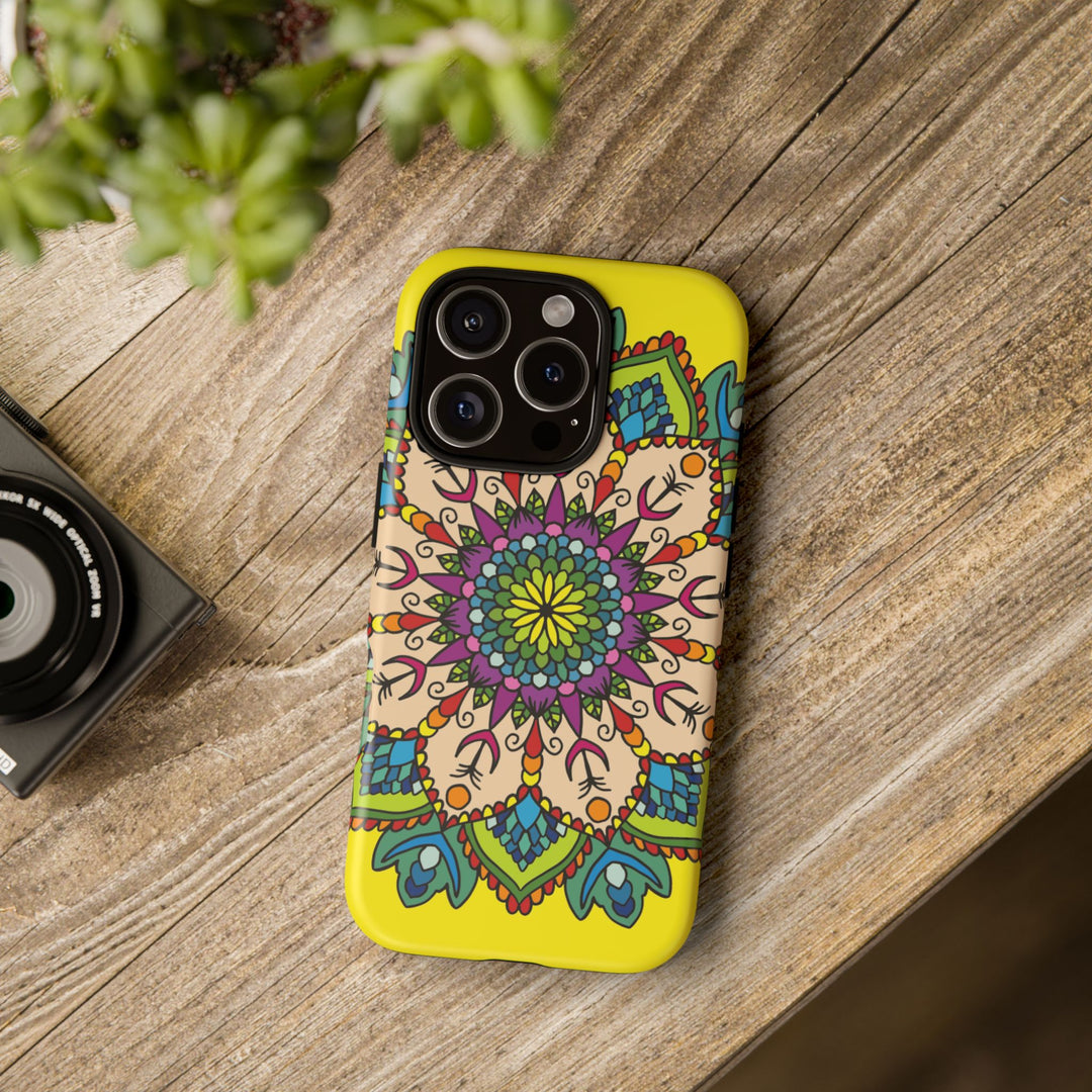 Intricate Floral Yellow Phone Case for Bold Protection and Style
