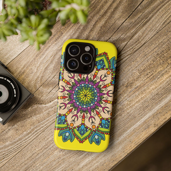 Intricate Floral Yellow Phone Case for Bold Protection and Style